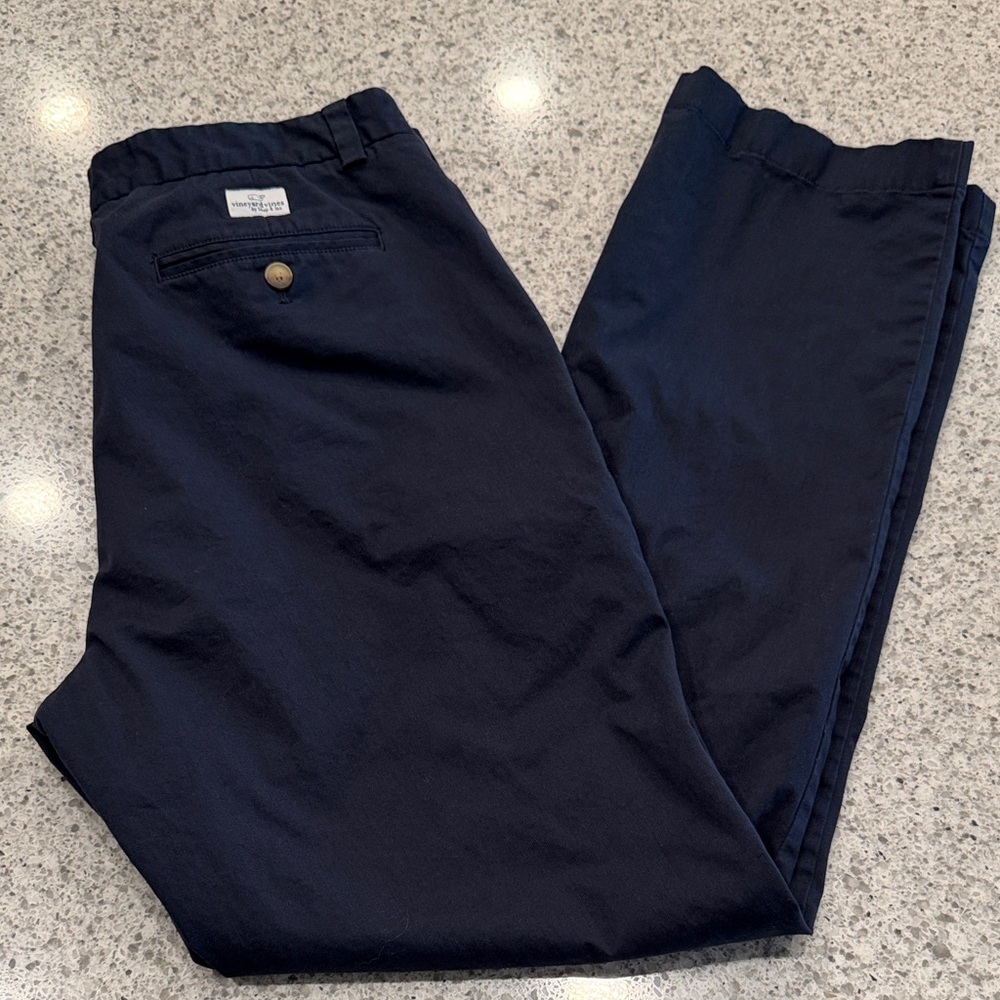 36x32 Vineyard Vines Navy Men's Cotton Chinos/Pants